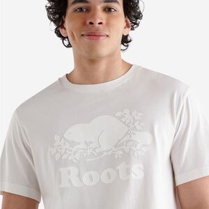 Roots White Short Sleeve Organic Cotton Tee